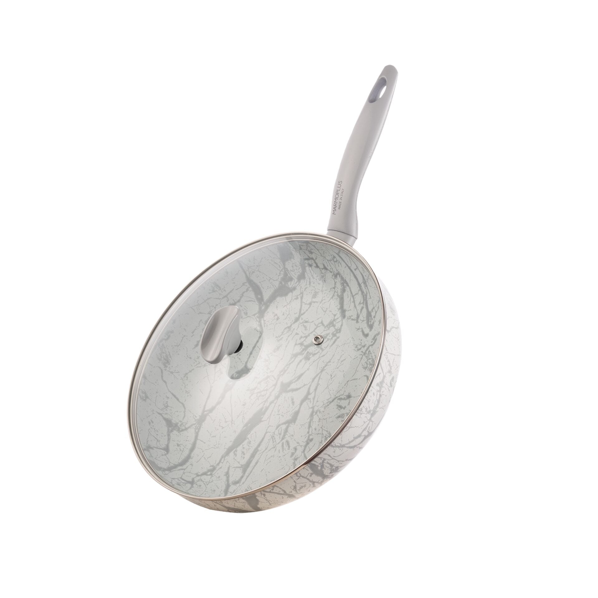 Marble Bundle White | Padella 24Ø + Padella 28Ø + Wok 26Ø con coperchio Marmoplus | FB Kitchenware