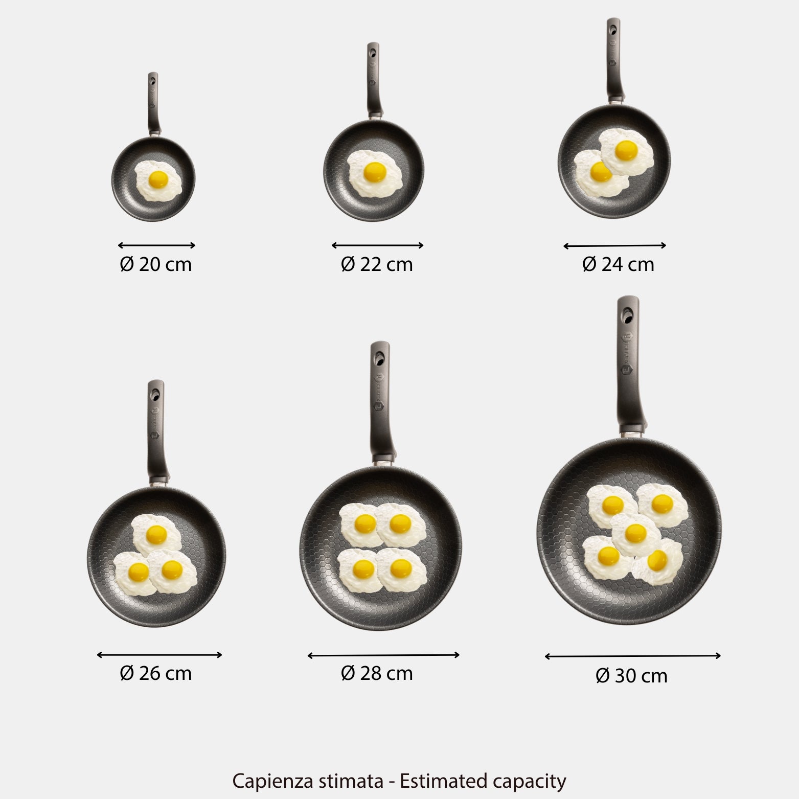 Padella in Acciaio 5 Strati con interno a nido d'ape | FB Kitchenware