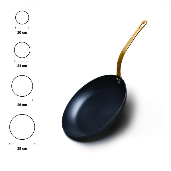 BlackSteel Pfanne mit goldenem Griff