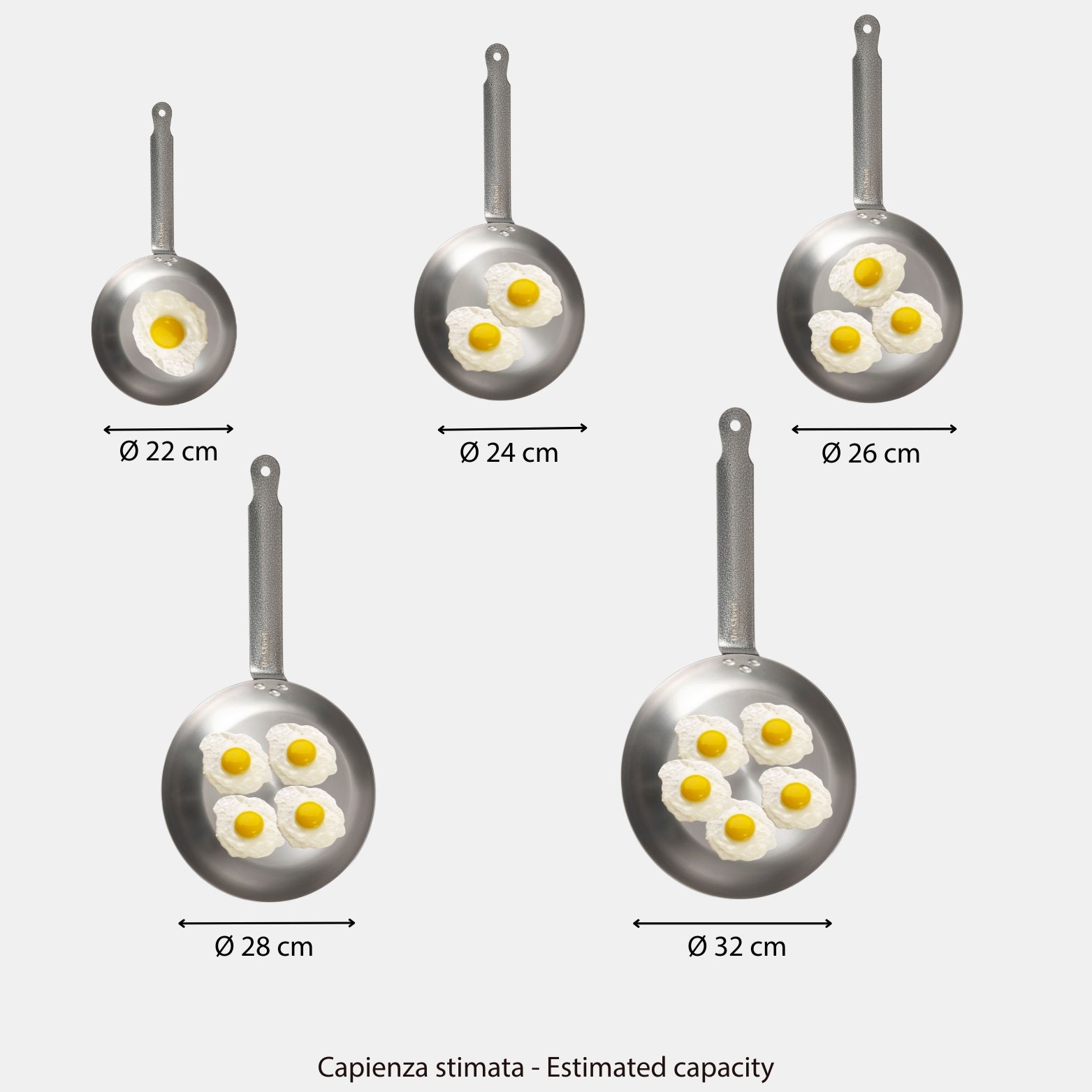 Padella in ferro BeSteel™ con manico argento | FB Kitchenware