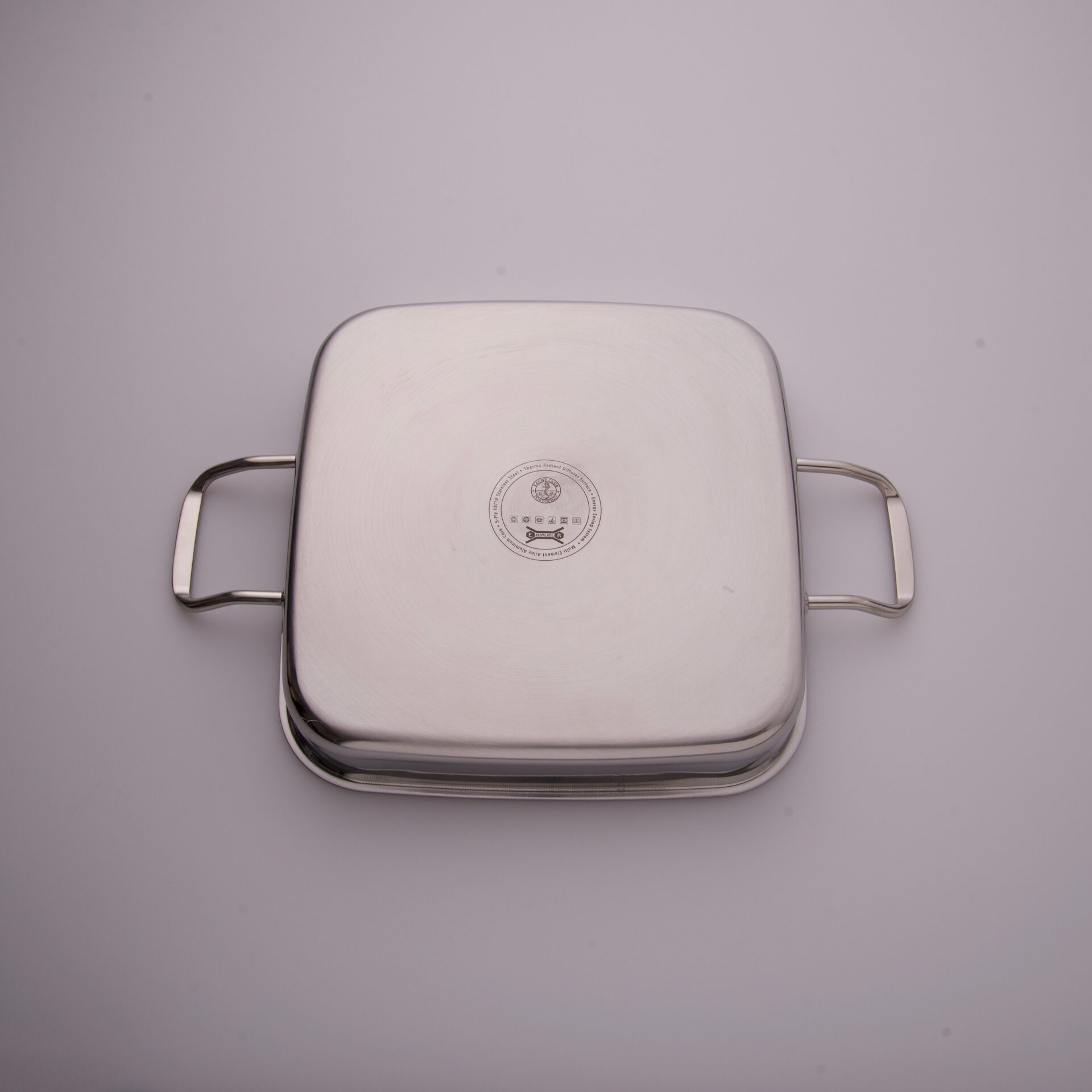Bistecchiera in acciaio inox 5 strati con coperchio in vetro 2
