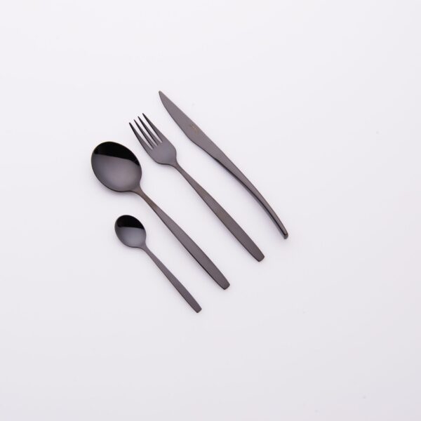 Set 16 posate acciaio inox PVD nero - FB Kitchenware
