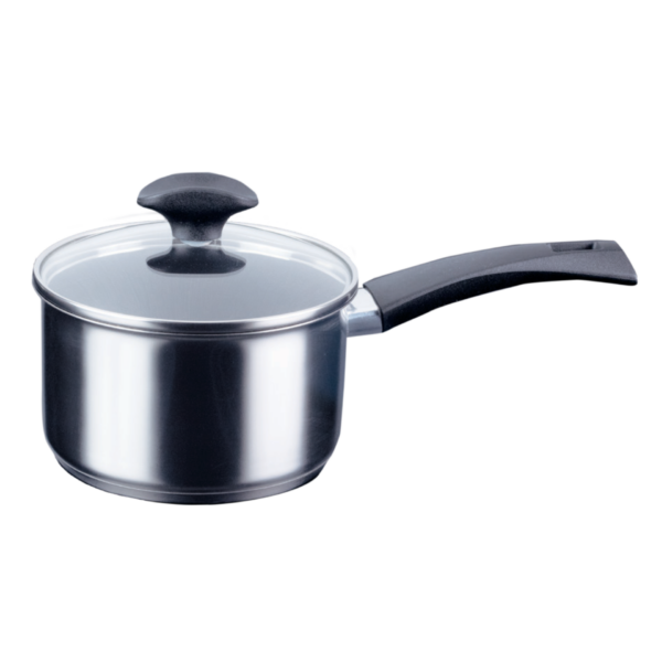 Dettaglio casseruole con coperchio e padelle antiaderenti Excalibur