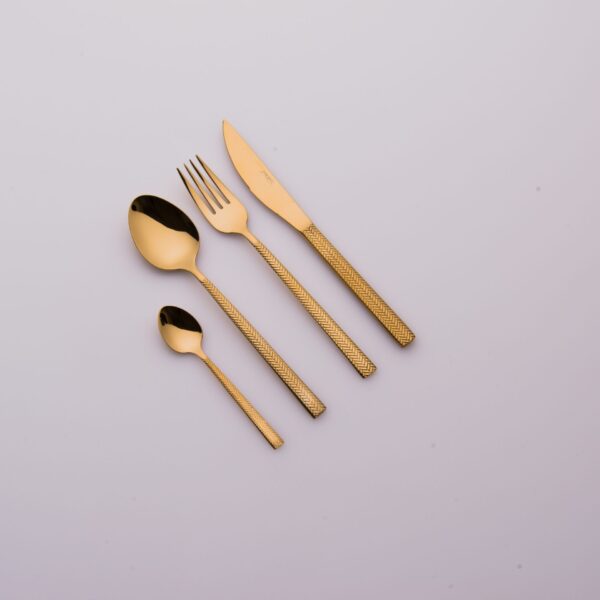 Set Posate in Acciaio Inox Spiga oro