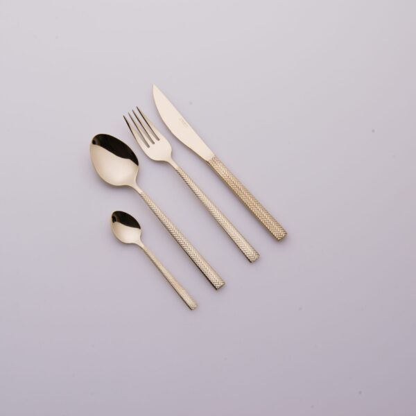 Set Posate in Acciaio Inox Spiga champagne