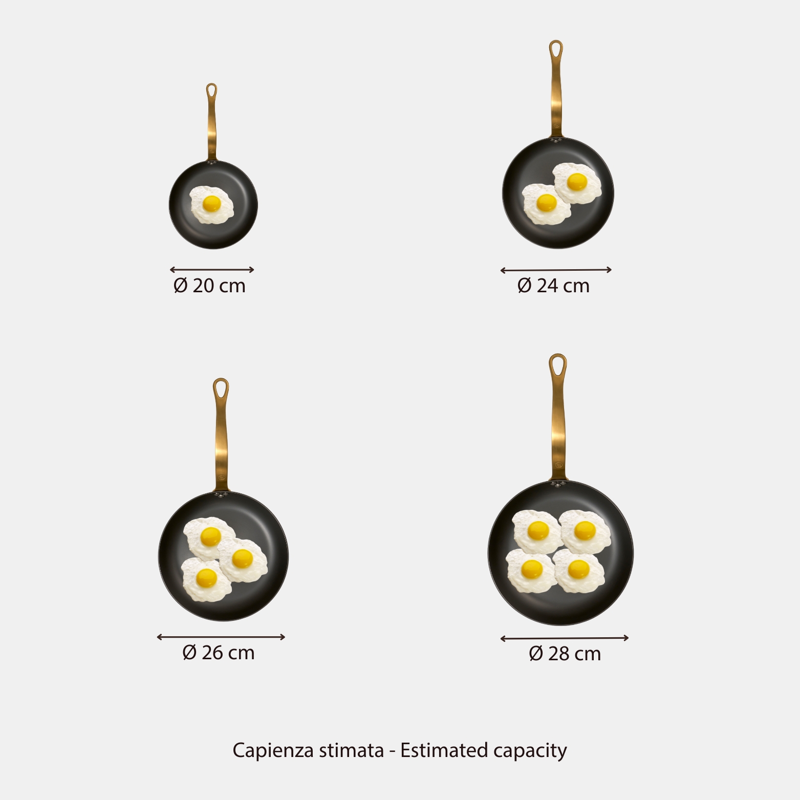 NeroSteel™ nitrided iron frying pan with gold satin handle | FB Kitchenware - Image 7