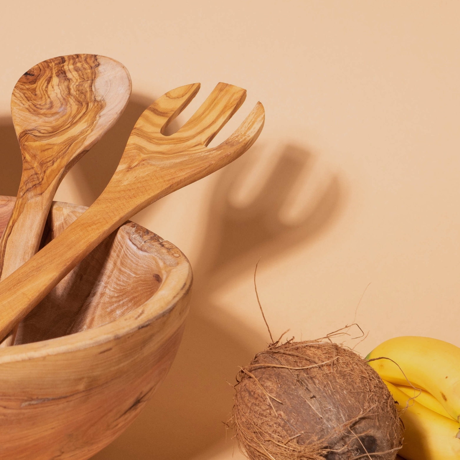 Olive Wood Spoon and Fork Set | FB Kitchenware - Image 2