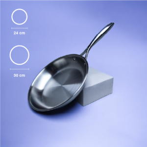 SilverPlus™ 5-layer stainless steel frying pan with lid | FB Kitchenware