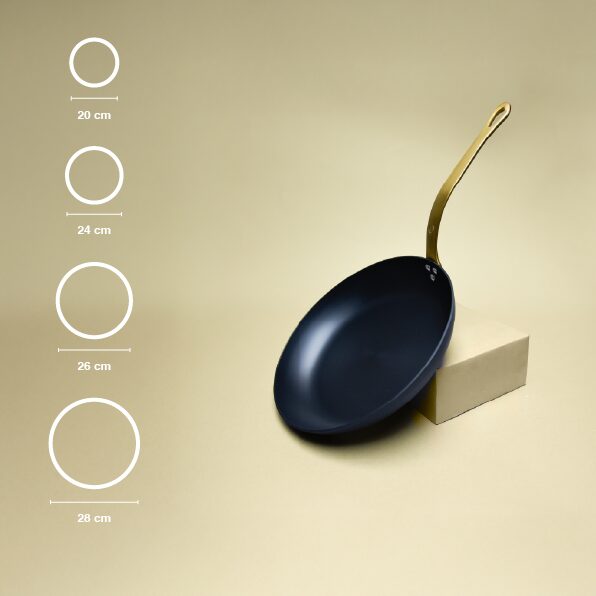 NeroSteel™ nitrided iron frying pan with gold satin handle | FB Kitchenware